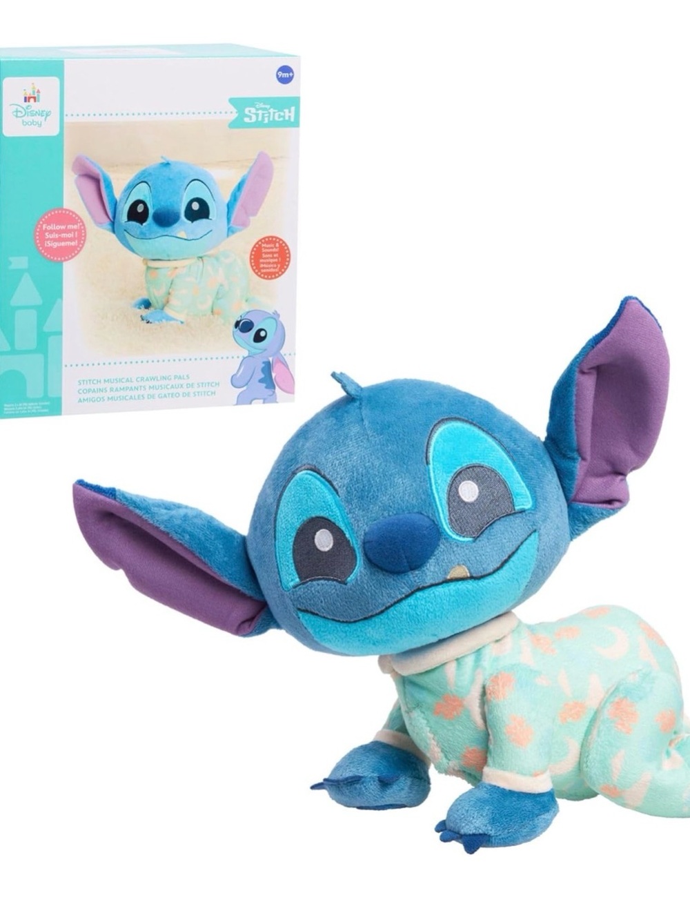 Disney Baby Blue Stitch Plush Crawling Pals Toy